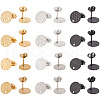 ARRICRAFT 24Pcs 12 Style 304 Stainless Steel Ear Stud Findings STAS-AR0002-01-1