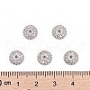 Apetalous Half Round/Dome Brass Micro Pave Cubic Zirconia Bead Caps X-ZIRC-D062-P-4