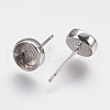 Brass Stud Earring Settings KK-E728-L-04P-1