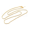 1.5mm Rack Plating Brass Box Chain Adjustable Slider Necklaces for Women Men MAK-L044-05G-1