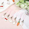 12Pcs 6 Style Alloy Enamel Mobile Straps HJEW-GL00015-4
