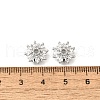 Flower Brass Clear Cubic Zirconia Bead Caps KK-V008-08B-P-3