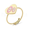 Ion Plating(IP) Heart 304 Stainless Steel Enamel Ring RJEW-A038-19G-03-1