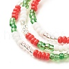 3Pcs 3 Style Glass Seed Stretch Bracelets Set with Word Happy Acrylic Beads for Women BJEW-JB08202-6
