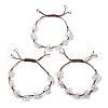 Adjustable Natural Quartz Crystal Braided Bead Bracelets for Women BJEW-U035-02L-4