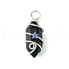 Natural Mixed Stone Double Terminal Pointed Pendants PALLOY-JF02802-03-3