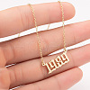 1989 Birth Year Number 201 Stainless Steel Pendant Cable Chain Necklaces FS-WGB5F08-06-1