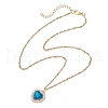 Heart Alloy Rhinestone Pendant Necklace NJEW-JN04935-4