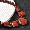 Natural Red Jasper Faceted Bib Graduated Beaded Necklaces for Women NJEW-B128-01O-2