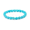 Synthetic Turquoise(Dyed) Skull Stretch Bracelet BJEW-JB08068-02-1