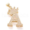 Brass Micro Pave Cubic Zirconia Pendants KK-R138-002A-1