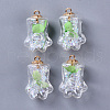 Bear Paw Transparent Glass Pendants GLAA-S181-10A-1