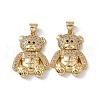 Brass Micro Pave Cubic Zirconia Pendants KK-B061-20G-02-2