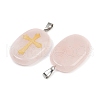 Natural Rose Quartz Pendants G-S392-01D-2