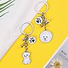 WEWAYSMILE 2 pcs Dog Keychain Car Keychain Pet Pendant Key-Ring Lovely Dog Key-ring Portable Metal Keychain Gift for Pet Lover Birthday Puppy Theme Party Supplies (Bichon Frise) JX798A-3