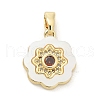 Brass Micro Pave Cubic Zirconia Pendents KK-M303-02G-07-1