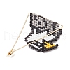Glass Seed Beaded Eagle Pendants PALLOY-MZ00728-4