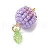 Glass Seed Beaded Berry Fruit Pendants PALLOY-MZ00729-03-4