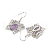 Natural Mixed Gemstone Butterfly Dangle Earrings for Women EJEW-E283-01P-3