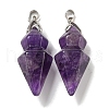 Natural Amethyst Pointed Pendants G-F766-08AS-06-1