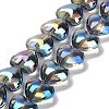 Electroplate UV Plating Glass Beads Strands EGLA-B008-01A-FR03-1