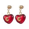 3Pair Brass Glass Dangle Stud Earrings EJEW-JE06403-02-4