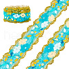 6M Polyester Flower Embroidery Lace Ribbon OCOR-TAC0015-14-2