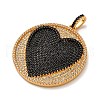 Brass Micro Pave Cubic Zirconia Pendants KK-U076-15G-3