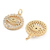 Brass Pave Cubic Zirconia Pendants KK-U009-10C-G-2
