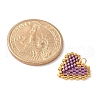 Handmade Glass Seed Beaded Heart Charms PALLOY-MZ00609-5