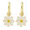 Rack Plating Flower Brass Hoop Earrings EJEW-H016-27G-01-1