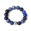 4MM Round Natural Sodalite Beaded Stretch Rings VM0712-4-1