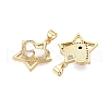 Brass Micro Pave Clear Cubic Zirconia Pendants KK-N254-196G-2