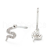 Brass Micro Pave Cubic Zirconia Stud Earrings EJEW-A058-20P-05-2