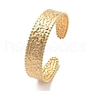 304 Stainless Steel Textured Flat Cuff Bangles BJEW-G694-02G-1