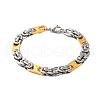 201 Stainless Steel Byzantine Chain Bracelets BJEW-B078-108GP-1