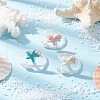 3Pcs 3 Colors Synthetic Turquoise Cuff Rings RJEW-JR00902-1