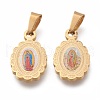 304 Stainless Steel Lady of Guadalupe Pendants STAS-O138-13G-1
