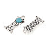 Synthetic Turquoise & Alloy Pendants PALLOY-H146-01AS-I-2