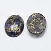 Brass Line Amethyst Cabochons X-G-E464-42F-2