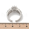 Brass Micro Pave Cubic Zirconia Adjustable Cuff Rings for Women RJEW-C129-04P-5