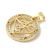 Rack Plating Brass Micro Pave Clear Cubic Zirconia Pendants KK-P267-11G-G-2