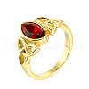Horse Eye & Knot 304 Stainless Steel with Cubic Zirconia Finger Rings FS-WG8EA45-05-2