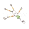 Glass Seed Bead and 201 Stainless Steel Links and Opaque Acrylic Beads and Zinc Alloy Lobster Claw Clasps and Tibetan Style Alloy Beads Decorations HJEW-JM03036-5