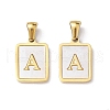 Ion Plating(IP) 304 Stainless Steel Pave Shell Pendants STAS-G327-01G-A-1