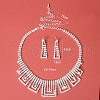Triangle & Rectangle Alloy Rhinestone Pendant Necklaces & Stud Earrings Sets FS-WG3FAF9-01-4