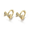 Brass Micro Pave Cubic Zirconia Hoop Earring EJEW-C088-01E-G-1