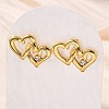 304 Stainless Steel Rhinestone Stud Earrings for Women EJEW-U052-01G-2