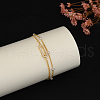 Brass Curb Chain Multi-strand Bracelets AC9021-1-3