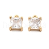 Brass Micro Pave Clear Cubic Zirconia Charms KK-G516-30G-1